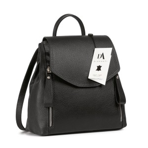 Rucsac dama tip geanta de umar din piele naturala DiAmanti Tosca Negru Rucsac dama tip geanta de umar din piele naturala DiAmanti Tosca Negru